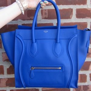 Celine Cobalt Blue Mini Luggage Tote